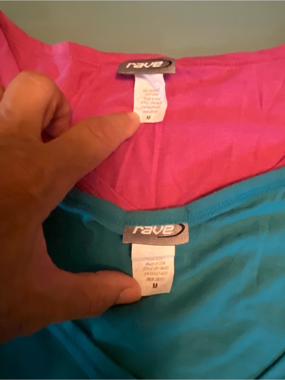 Rave Pink and Teal Sleeveless Tank Tops